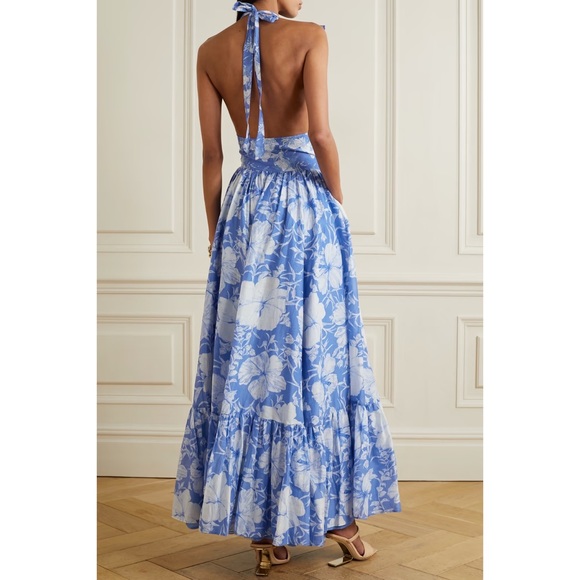 LoveShackFancy Floral Ruffle Halter Maxi Dress - Picture 8 of 13